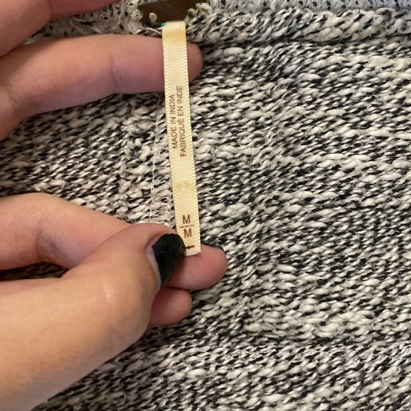 Free People Cropped Distressed Heather Grey Balloon Sleeve Sweater - Picture 7 of 9